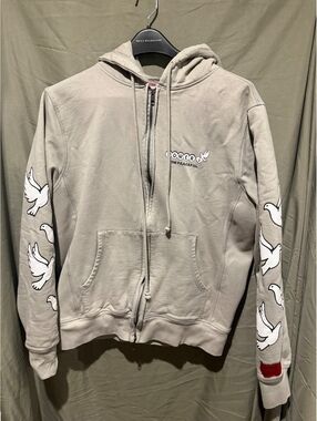 CHNGE Power the Peaceful gray zip up hoodie
